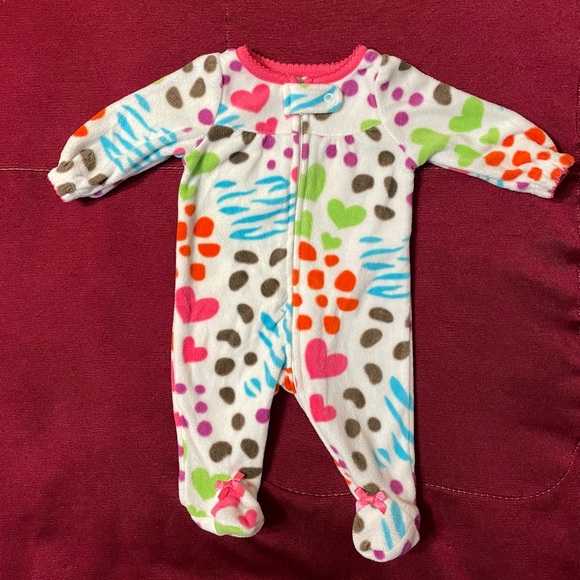 Koala Baby White Footed Sleeper with Colorful Heart/Dots/Zigzag Pattern - Picture 1 of 6